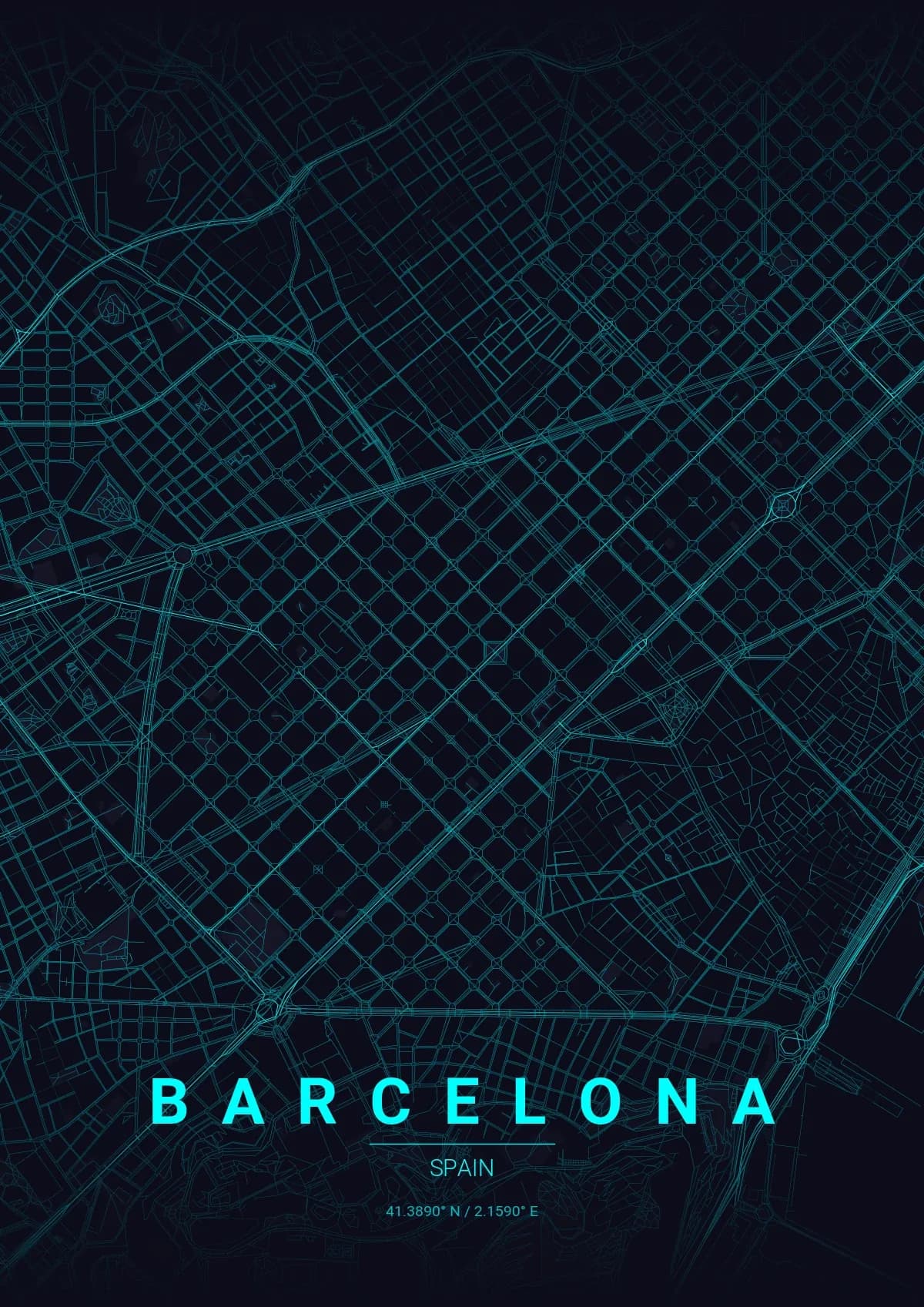 Barcelona map poster