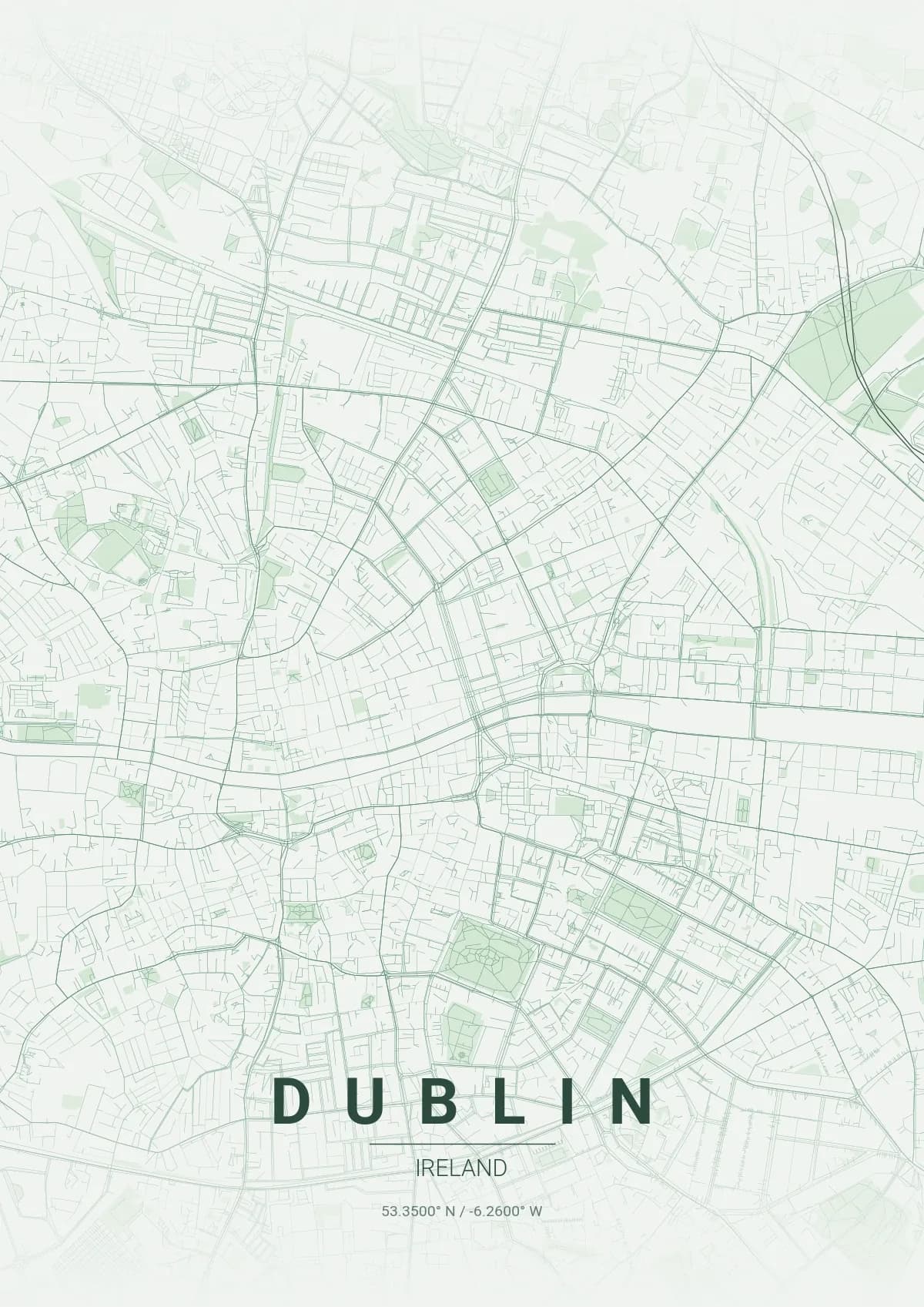 Dublin map poster in Forest style