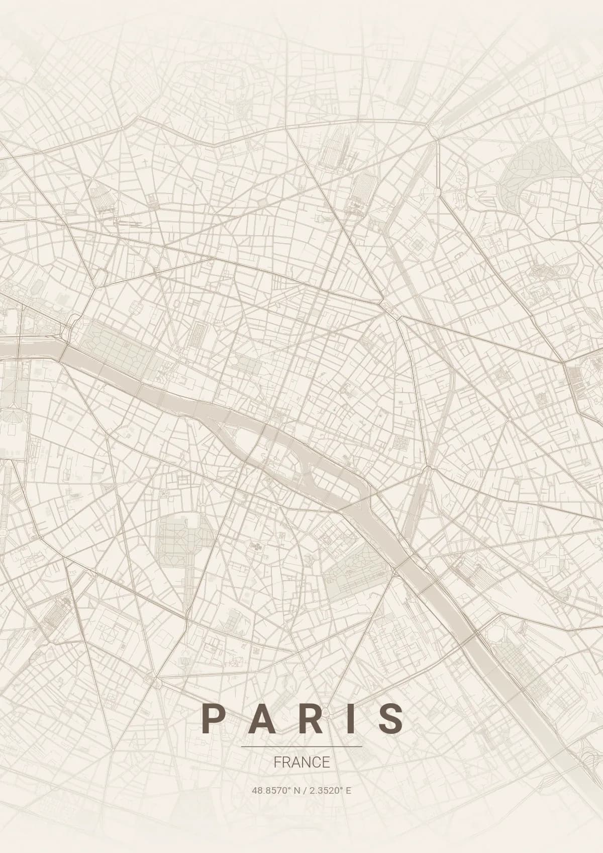 Paris map poster