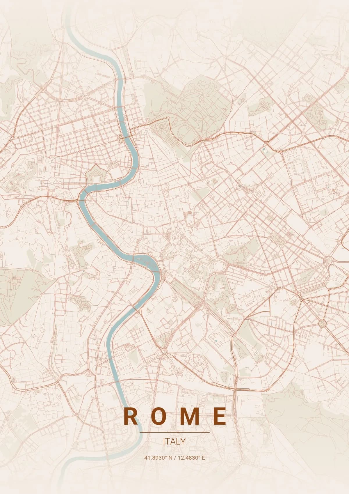 Rome map poster