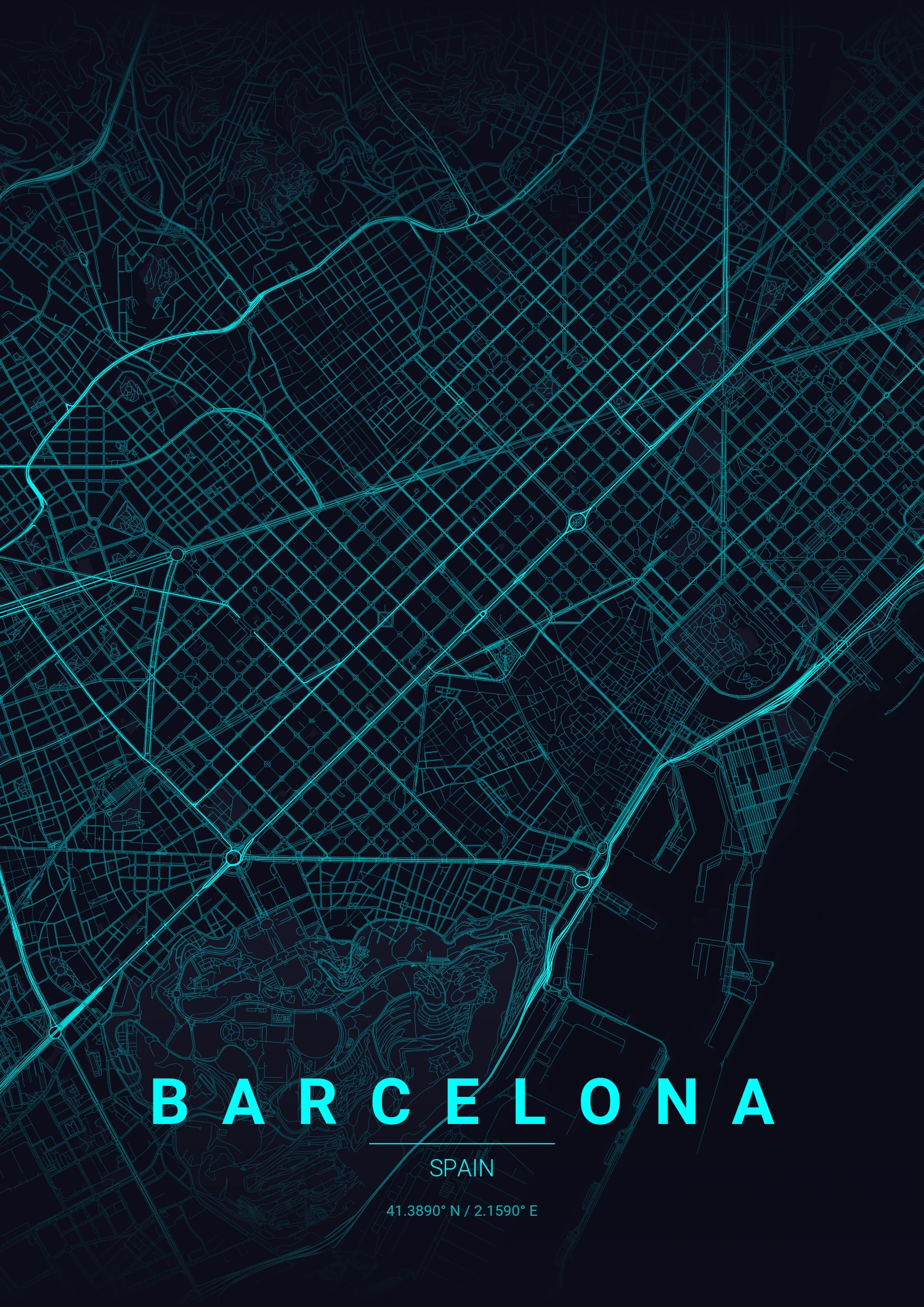 Barcelona map poster