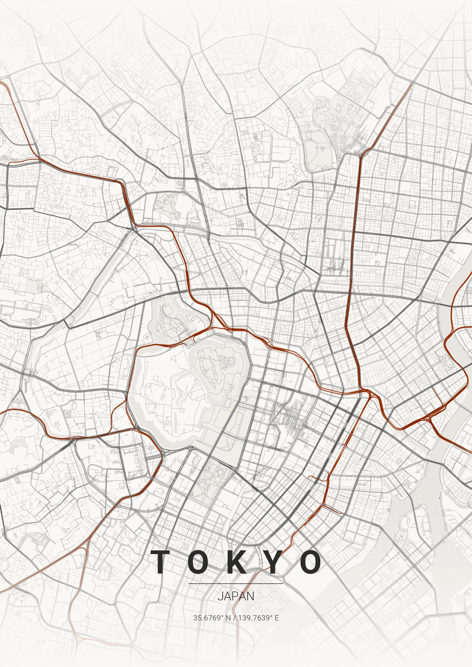 Tokyo map poster